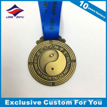 Cheap Antique Bronze Sport Medals Tai Ji Medals Customized Medals